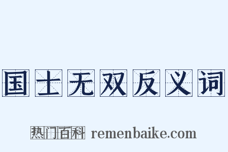 国士无双反义词是什么意思的图片